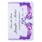 パープルヴィンテージ結婚孔雀の磁石 マグネット (縦)