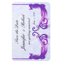 パープルヴィンテージ結婚孔雀の磁石