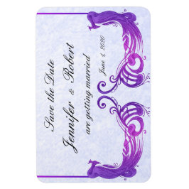 パープルヴィンテージ結婚孔雀の磁石 マグネット