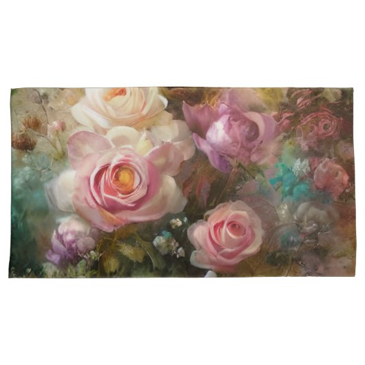 パープルヴィンテージ絵を描バライン旧オランダスタイル 枕カバー (正面右)