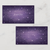 パープルヴィンテージ色あせた星ハロウィーン プレイスカード (正面/裏面)