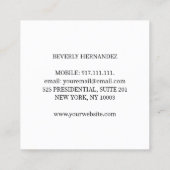 パープルヴィンテージ裁縫機械のシーストレス スクエア名刺 (裏面)