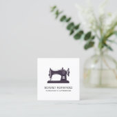 パープルヴィンテージ裁縫機械のシーストレス スクエア名刺 (スタンド正面)