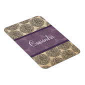 パープルヴィンテージ《植物》百日草プレミアムマグネット マグネット (右側)