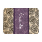 パープルヴィンテージ《植物》百日草プレミアムマグネット マグネット (横)