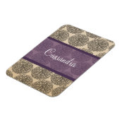 パープルヴィンテージ《植物》百日草プレミアムマグネット マグネット (左側)