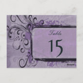 パープルヴィン素朴テージ結婚式 ポストカード (裏面)