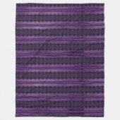 パープル不気味ハロウィーンレースルックストライプズ フリースブランケット (正面)