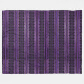 パープル不気味ハロウィーンレースルックストライプズ フリースブランケット (正面(横))