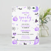 パープル不気味ワン誕生日幽霊 招待状 (スタンド正面)