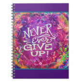 パープル与えインスピレーションのフローラをアップしない ノートブック (正面)