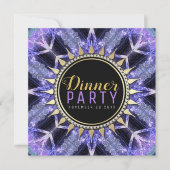 パープル中世魔法ディナーパーティー招待状 招待状 (正面)
