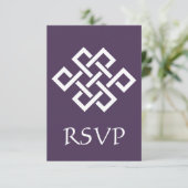 パープル中国のRSVPカードのエレガンス 出欠カード (スタンド正面)