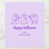パープル予測できなハンドドロー不気味ハロウィン ワインラベル (シングルラベル)