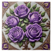パープル人気があるバラビューティフルコレクション タイル (正面)