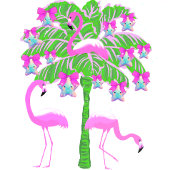 パープル人気があるピンクフラミンゴクリスマスホリデー ラッピングペーパーシート