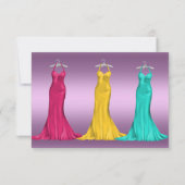 パープル人気があるブライダルシャワー 招待状 (裏面)