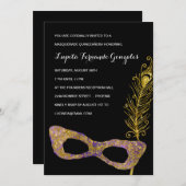 パープル仮装ファンシーキンセアニェラパーティー 招待状 (正面/裏面)