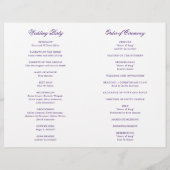 パープル伝統的エレガフォーマルントウェディングプログラム (裏面)