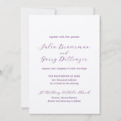 パープル伝統的エレガントな結婚式 招待状 (正面)