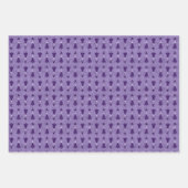 パープル伝統的クリスマスツリー&トナカイ ラッピングペーパーシート (正面2)