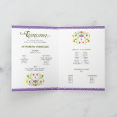 パープル伝統的メキシコフローラ写真キンセアニェラ 招待状 (内部)