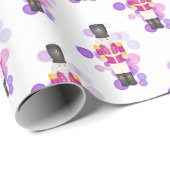 パープル伝統的&ピンクのクリスマスナツクラッカー ラッピングペーパー (ロールコーナー)