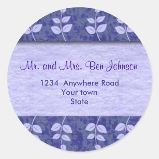 パープル住所 シールシール ラウンドシール (正面)