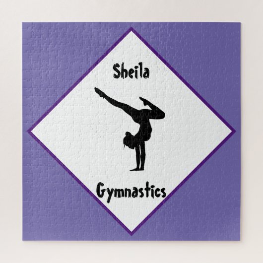 パープル体操パーソナライズされた学 ジグソーパズル (縦)