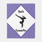 パープル体操パーソナライズされた学 フリースブランケット (正面)