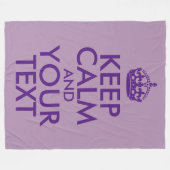 パープル保・CalmとYour Text フリースブランケット (正面(横))