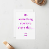 パープル信仰あなたが愛する何かをする…ノートカード ノートカード (正面/裏面インサイチュ)