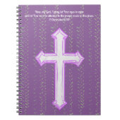 パープル信仰十字架祈りの言葉ジャーナル聖書聖句 ノートブック (正面)