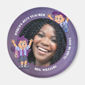 パープル先生サンキューカスタムフォトマグネット マグネット (正面)