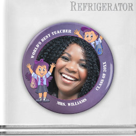 パープル先生サンキューカスタムフォトマグネット マグネット