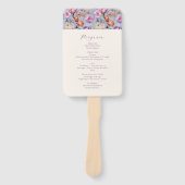 パープル刺繍花結婚式 プログラム ハンドファン (正面)