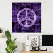 パープル動揺してピースサインのポスター ポスター (ホームオフィス)