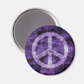 パープル動揺してピースサイン磁石 マグネット (正面/裏面)