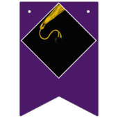 パープル卒業パーティーおめでとうの装飾 バンティングフラッグ (第1の旗)