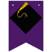 パープル卒業パーティーおめでとうの装飾 バンティングフラッグ (第1の旗)