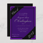 パープル卒業パーティー招待状 招待状 (正面/裏面)