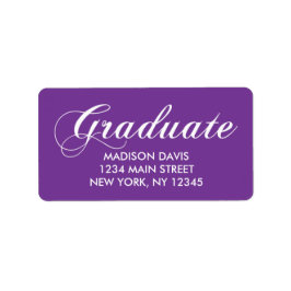 パープル卒業住所 シール