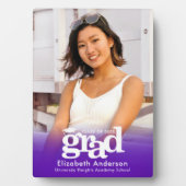 パープル卒業写真はっきりしたタイポグラフィミニマル フォトプラーク (正面)