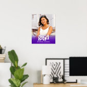 パープル卒業写真はっきりしたタイポグラフィミニマル ポスター (ホームオフィス)