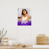 パープル卒業写真はっきりしたタイポグラフィミニマル ポスター (キッチン)