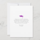 パープル卒業写真はっきりしたタイポグラフィモダン サンキューカード (裏面)