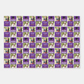 パープル卒業写真パーソナライズされた院生 ラッピングペーパーシート (正面2)