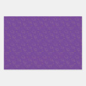 パープル卒業式キャップトス ラッピングペーパーシート (正面2)