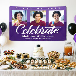 パープル卒業式3フォトスクはっきりしたリプトシンプルレトロ 横断幕