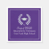 パープル卒業賞エレガント受賞者カスタム賞 スタンダードカクテルナプキン (正面)
